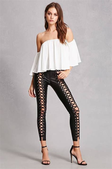 faux leather pants forever 21|More.